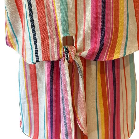 Lazy Sunday Women’s Size Medium Striped Romper with Tie Waist Top NWT - Picture 3 of 6